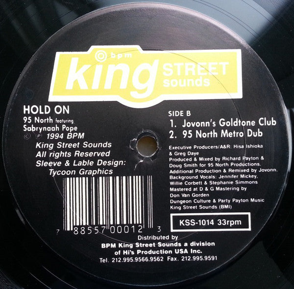 95 North Featuring Sabrynaah Pope : Hold On (12")