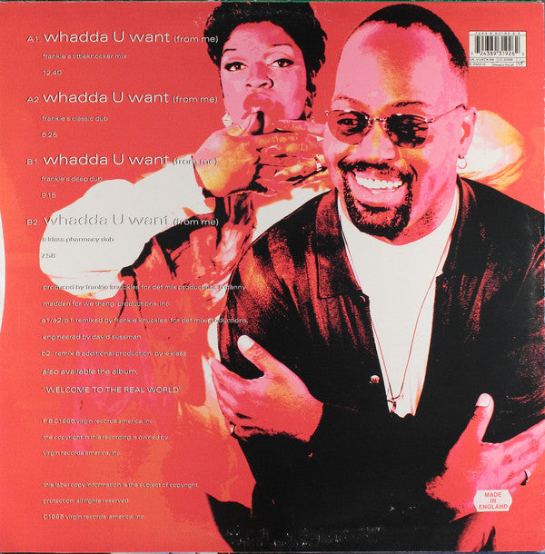 Frankie Knuckles Featuring Adeva : Whadda U Want (From Me) (12")