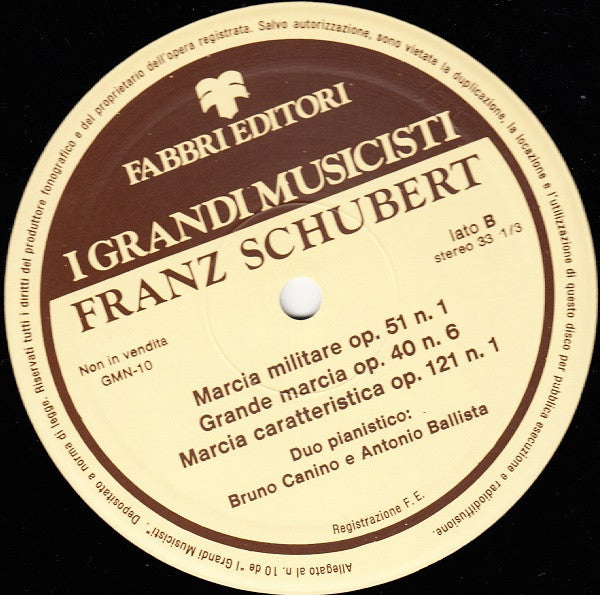 Schubert*, Jörg Demus, Bruno Canino, Antonio Ballista : Pezzi Per Pianoforte (LP, Comp, RE)