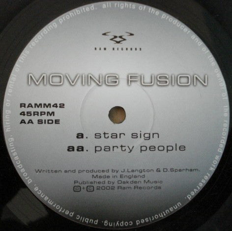 Moving Fusion : Star Sign / Party People (12", Ltd)