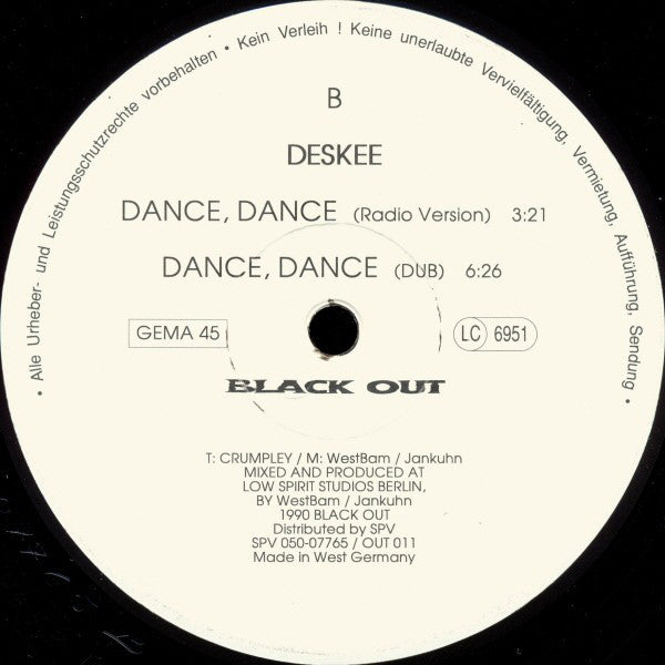 Deskee : Dance, Dance (12")