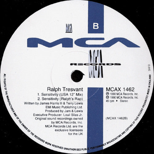 Ralph Tresvant : Sensitivity (G Spot Remix) (12")