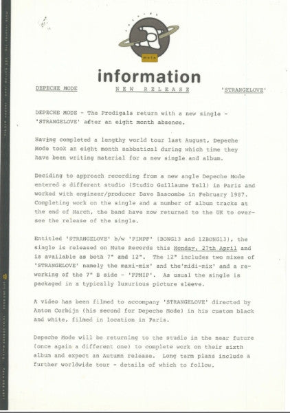 Depeche Mode : Strangelove (12", Single)