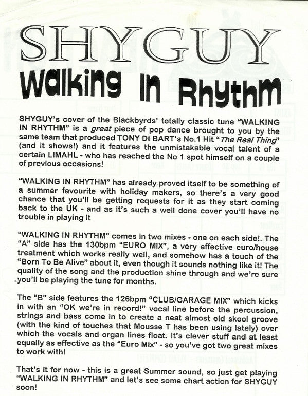 Shy Guy : Walking In Rhythm (12")