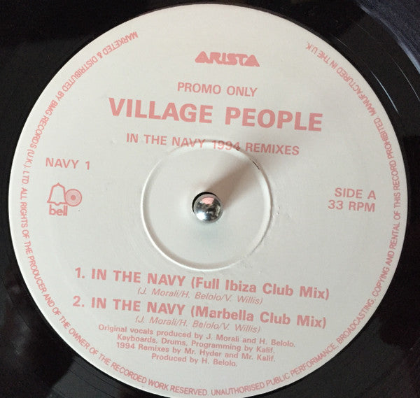 Village People : In The Navy (1994 Remixes) (12", Promo)