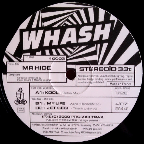 Whash : Mr Hide (12")
