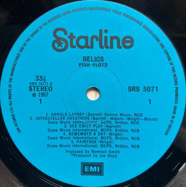 Pink Floyd : Relics (LP, Comp, RE, Tex)