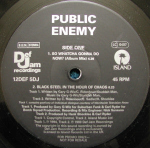 Public Enemy : So Whatcha Gonna Do Now? (12", Promo)
