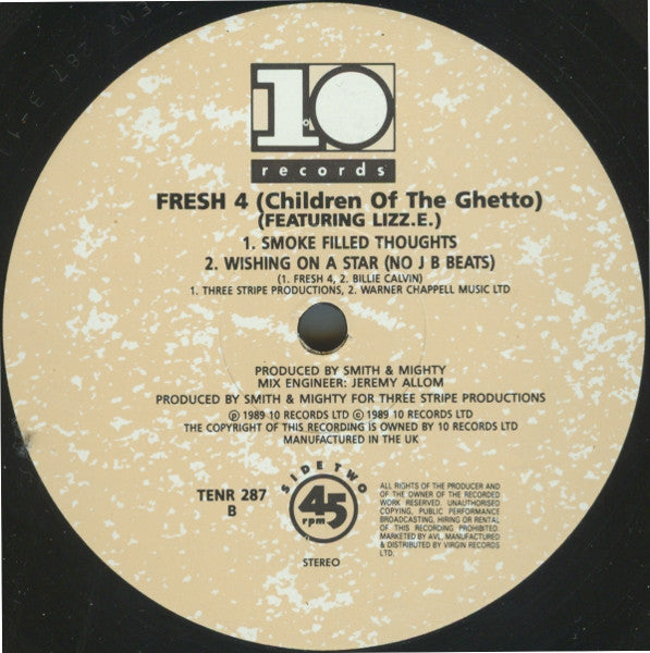 Fresh 4 (Children Of The Ghetto)* Featuring Lizz. E* : Wishing On A Star ("Dancin" Danny D Remix) (12")