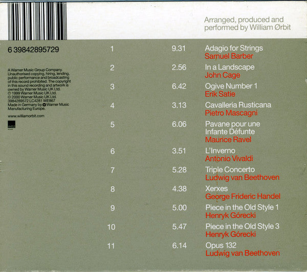 William Ørbit* : Pieces In A Modern Style (CD, Album)