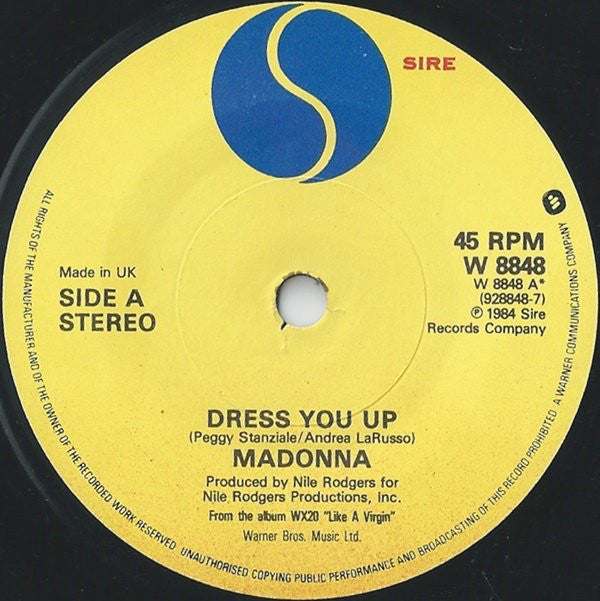 Madonna : Dress You Up (7", Single, Pap)