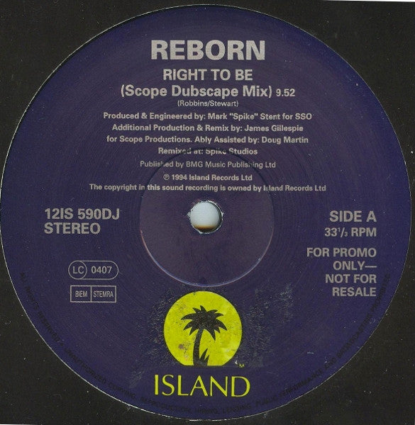 Reborn : Right To Be (12", Promo)