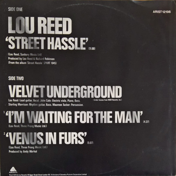 Lou Reed / The Velvet Underground : Street Hassle / I'm Waiting For The Man / Venus In Furs (12")