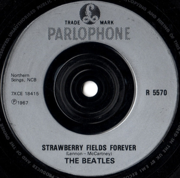 The Beatles : Strawberry Fields Forever (7", Single, RE, RP, Sil)