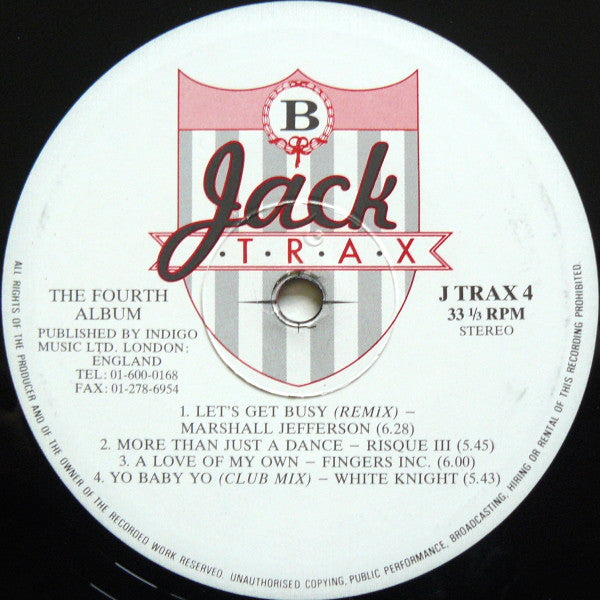 Various : Jack Trax (The Fourth Album) (2xLP, Album, Comp)