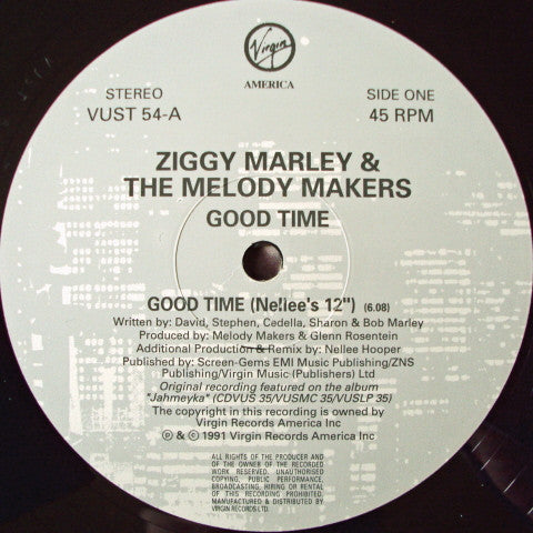 Ziggy Marley And The Melody Makers : Good Time (12", Single)
