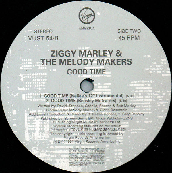 Ziggy Marley And The Melody Makers : Good Time (12", Single)