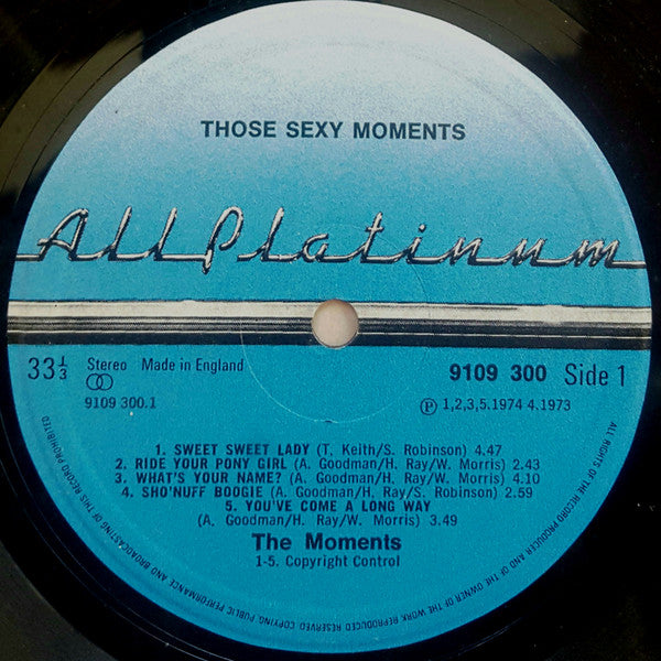 The Moments : Those Sexy Moments (LP, Comp, Lam)
