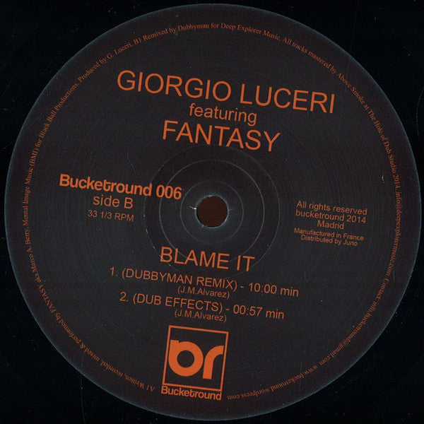 Giorgio Luceri Featuring Fantasy (6) : Blame It (12", EP)