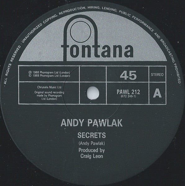 Andy Pawlak : Secrets (12", Single)