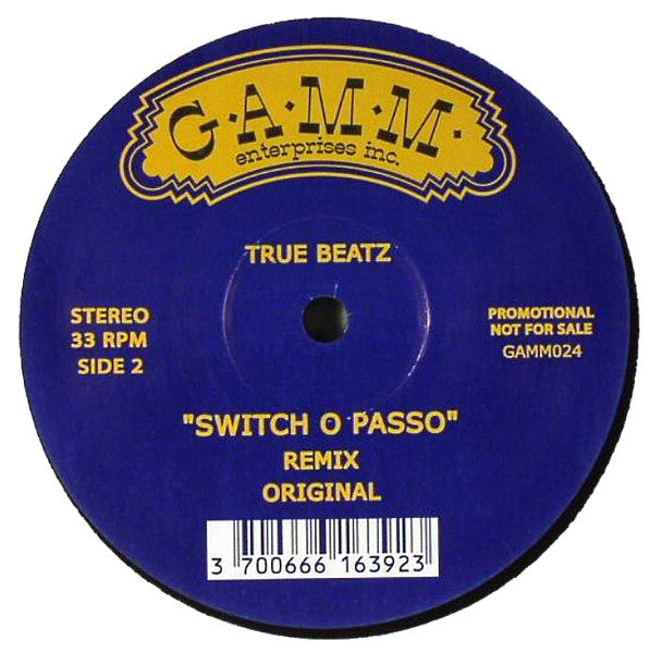 True Beatz : The Workout / Switch O Passo (12", Promo)
