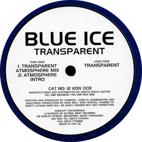Blue Ice (2) : Transparent (12")