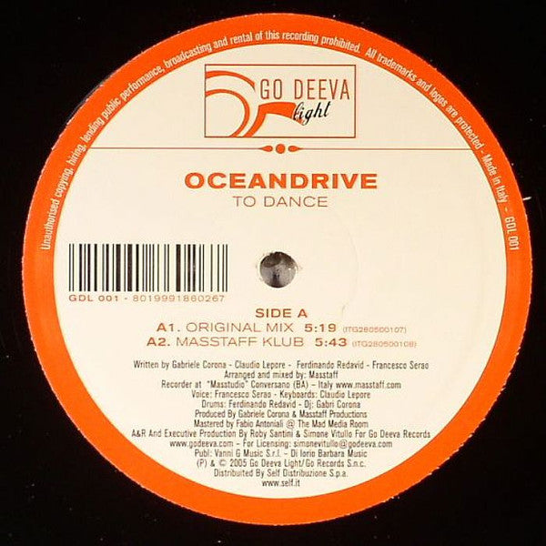 Oceandrive : To Dance (12", Single)