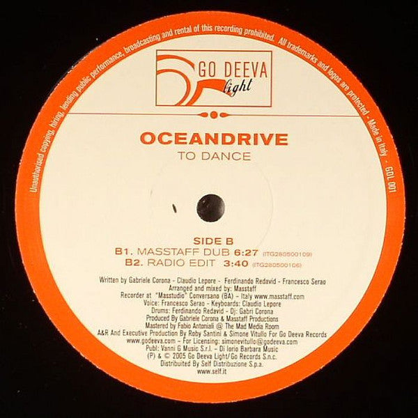Oceandrive : To Dance (12", Single)