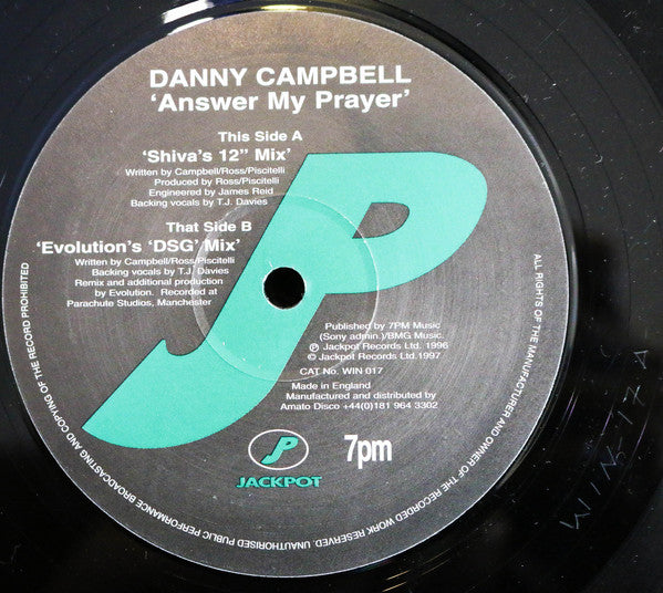Danny Campbell : Answer My Prayer (12")