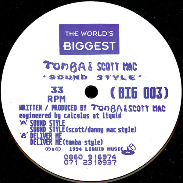 Tomba & Scott Mac : Sound Style (12")