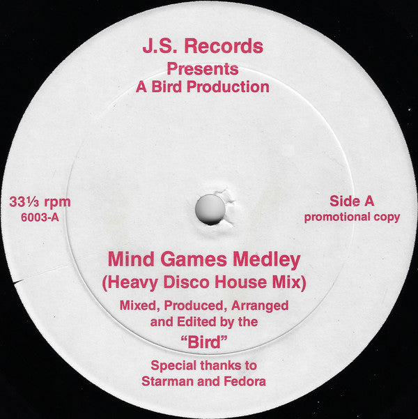 Bird (35) : Mind Games Medley (12", Promo, Unofficial)