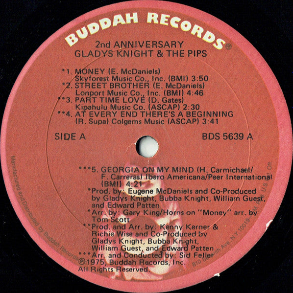 Gladys Knight & The Pips* : 2nd Anniversary (LP, Album, Gol)