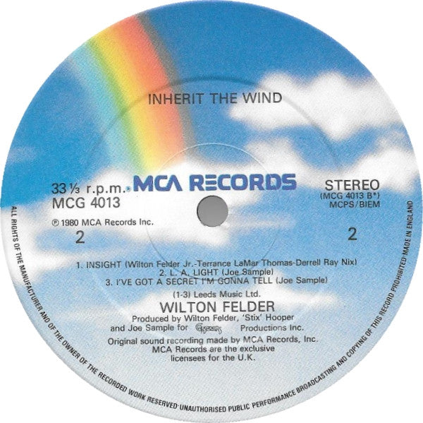 Wilton Felder : Inherit The Wind (LP, Album, Gat)