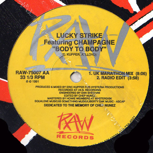 Lucky Strike Featuring Champagne* : Body To Body (12")