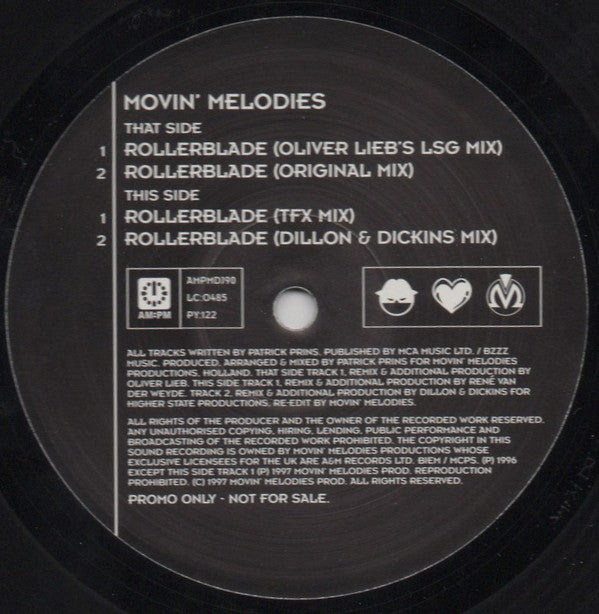 Movin' Melodies : Rollerblade (12", Promo)