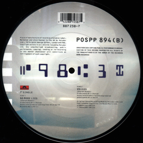 Sharpe & Numan : No More Lies (7", Single, Pic)