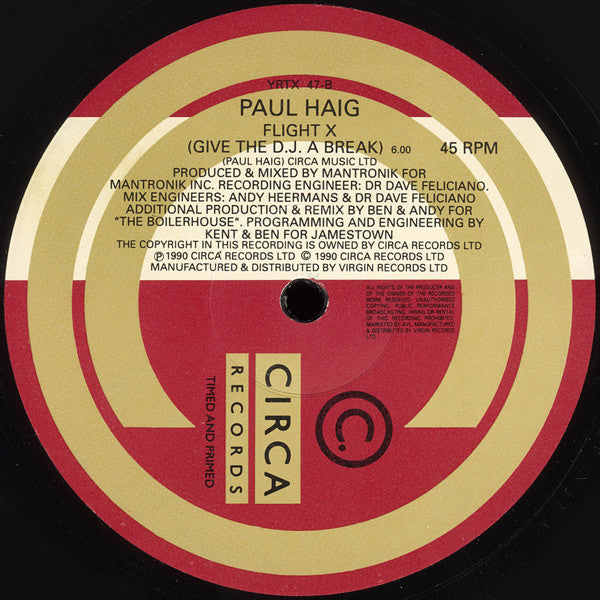 Paul Haig : Flight X (The Boilerhouse Remixes) (12", Single)