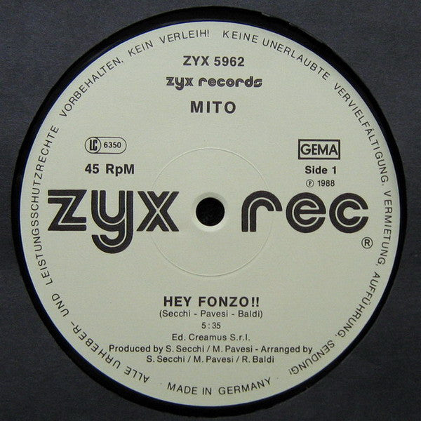Mito : Hey Fonzo !! (12")