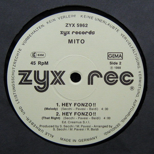 Mito : Hey Fonzo !! (12")