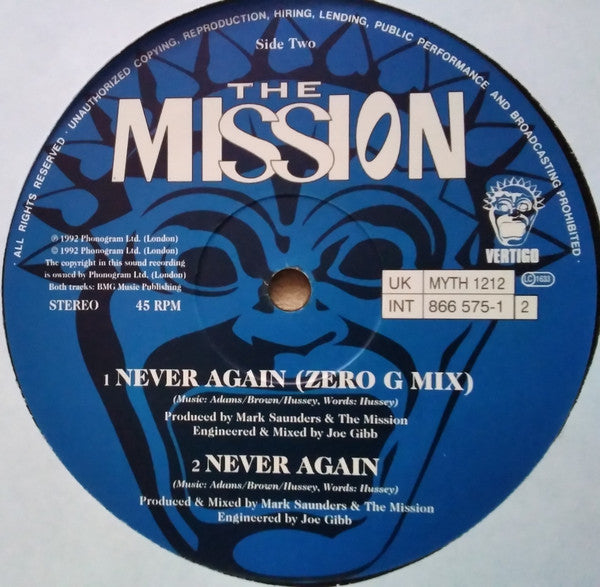 The Mission : Never Again (12", Single)