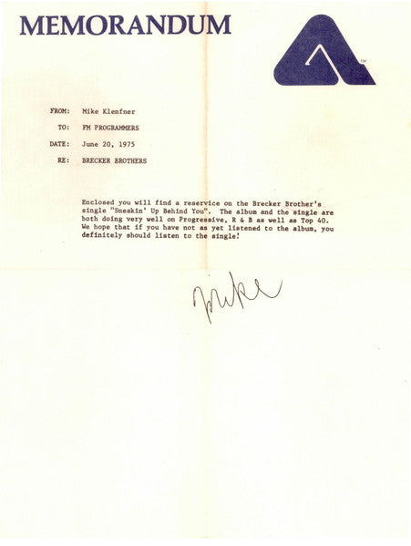 The Brecker Brothers : Sneakin' Up Behind You (7", Single, Mono, Promo)