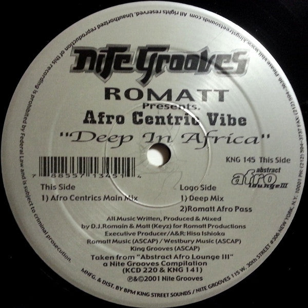 Romatt Presents Afro Centric Vibe : Deep In Africa (12")