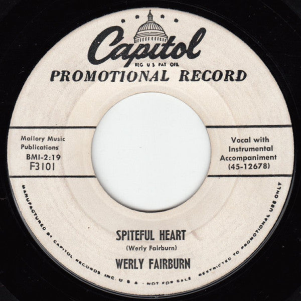 Werly Fairburn : It's A Cold Weary World (7", Promo)