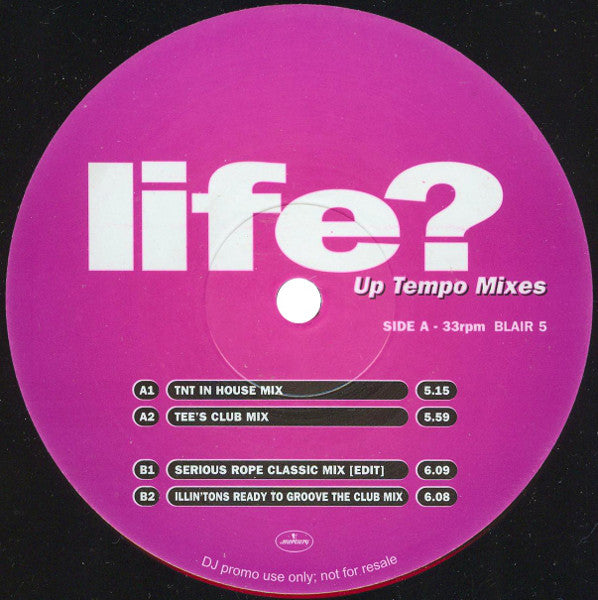 Blair : Life? (Up Tempo Mixes) (12", Promo)