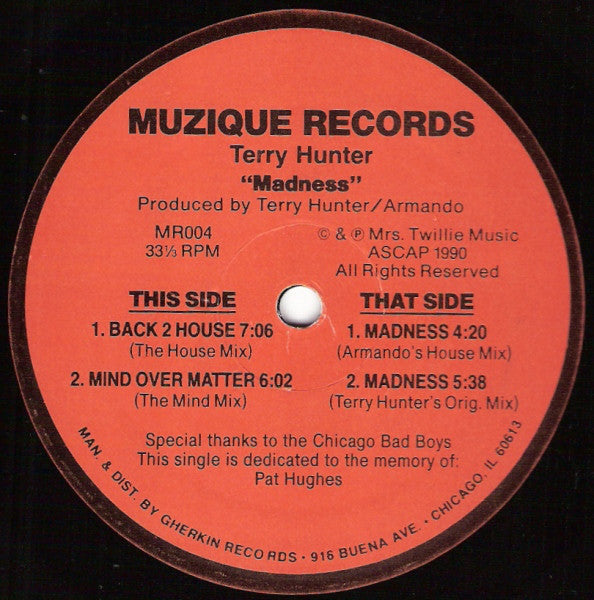 Terry Hunter : Madness (12")
