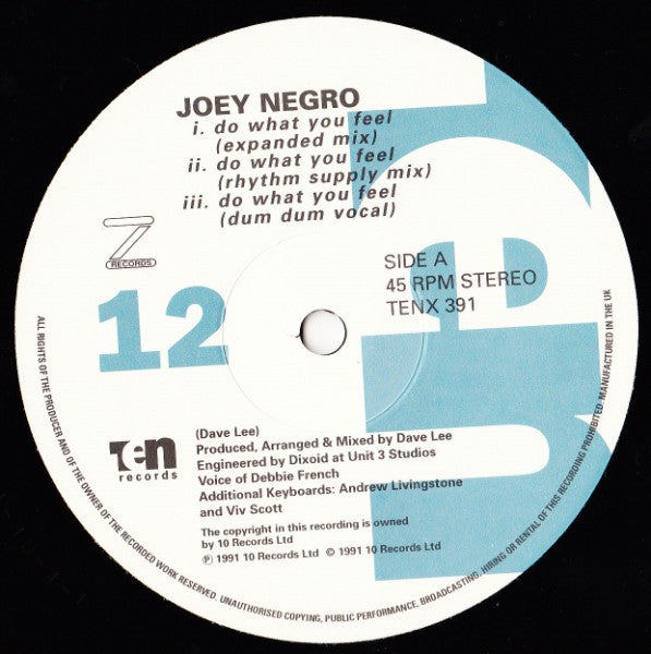 Joey Negro : Do What You Feel (12")