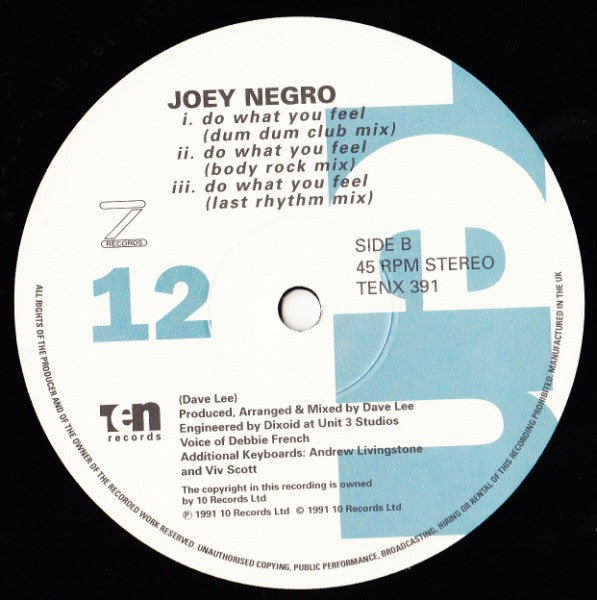 Joey Negro : Do What You Feel (12")