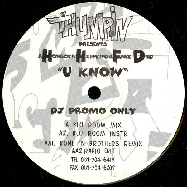 A Homeboy, A Hippie & A Funki Dredd : U Know (12", Promo)