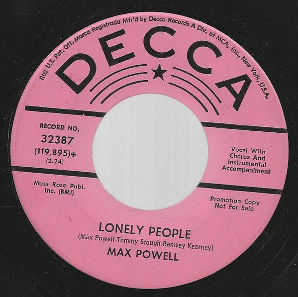 Max Powell : I've Been Cheated (7", Promo)