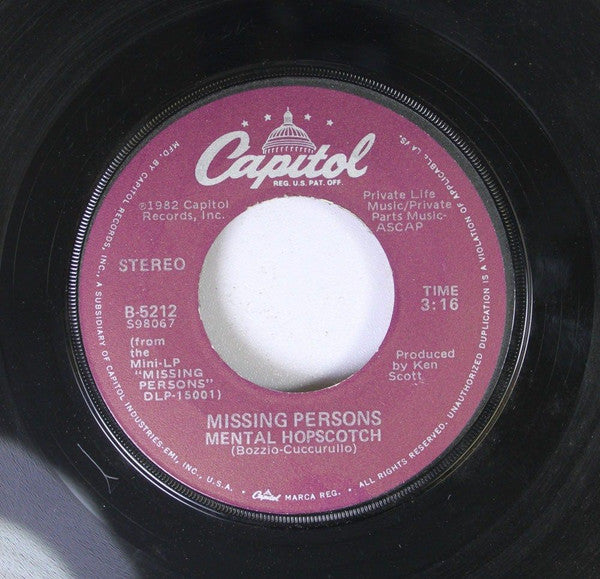Missing Persons : Walking In L.A. / Mental Hopscotch (7", Single)